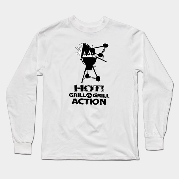 Hot Grill on Grill Action Long Sleeve T-Shirt by idesign1